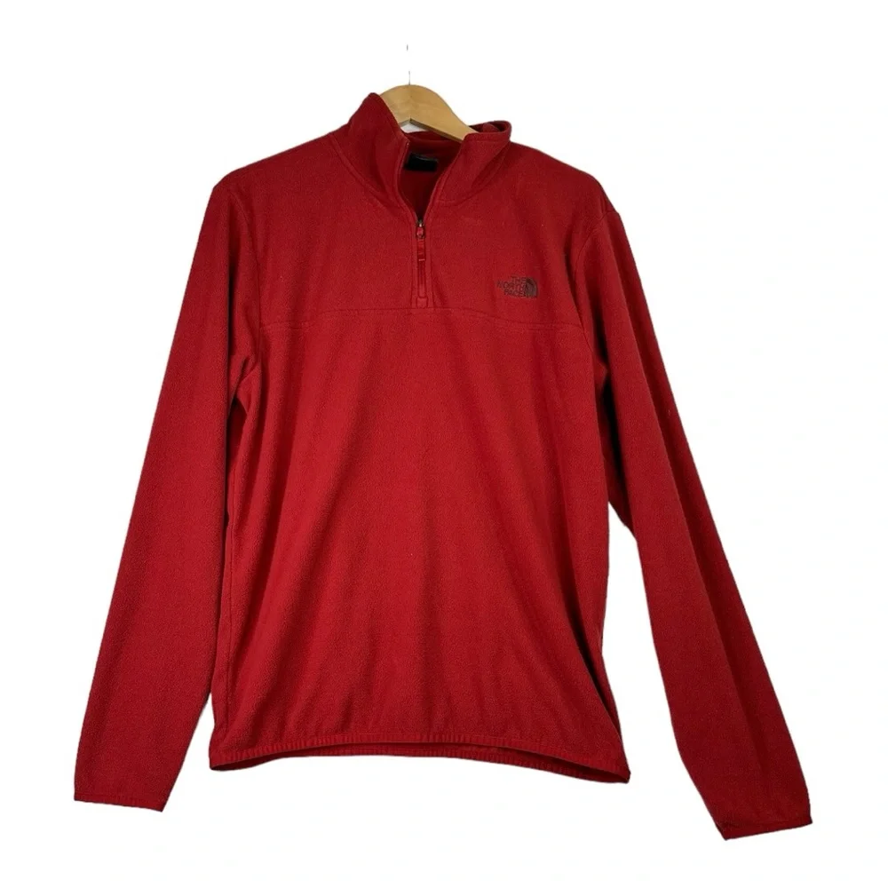 The North‎ Face Men's Pullover Long Sleeve Mock Neck Sweatshirt Red Size Medium